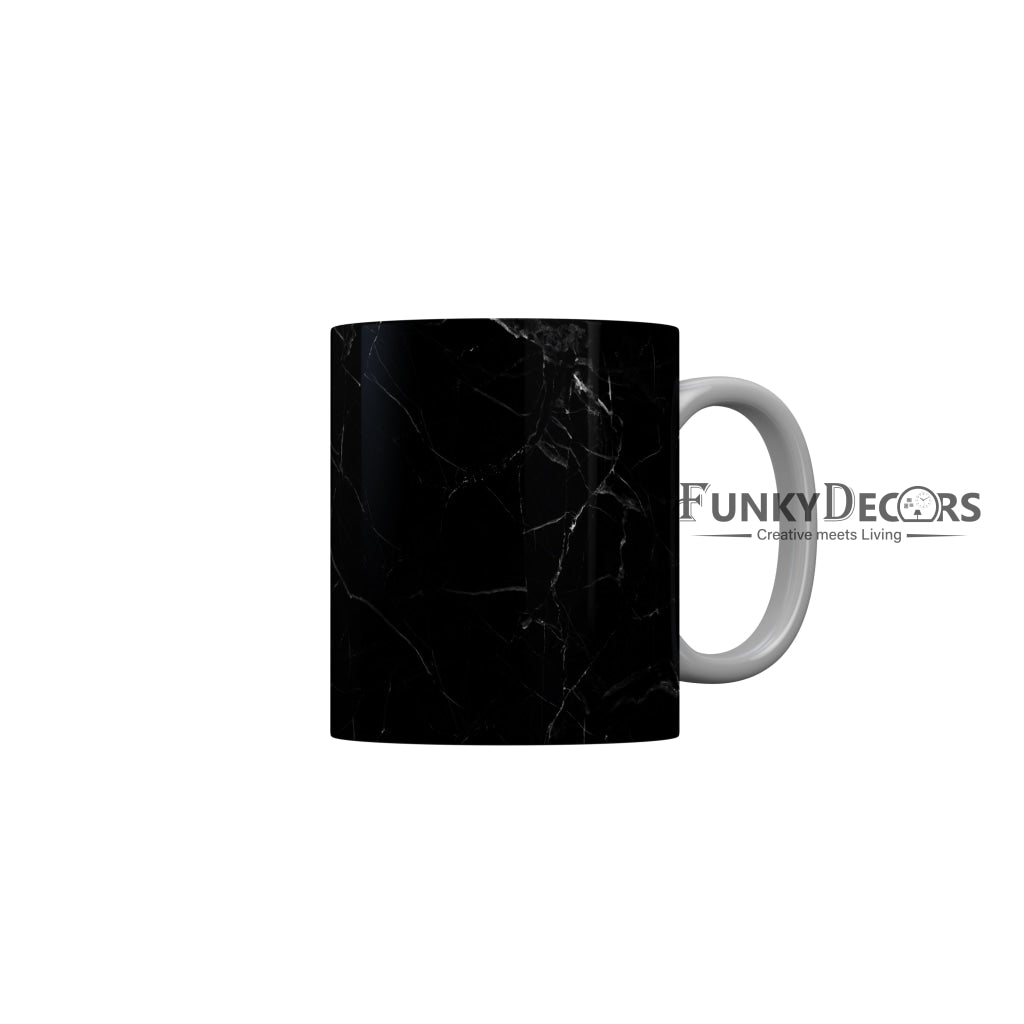 FunkyDecors Black Marble Pattern Ceramic Coffee Mug