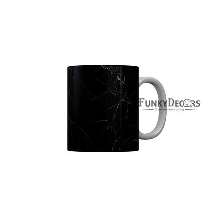 FunkyDecors Black Marble Pattern Ceramic Coffee Mug