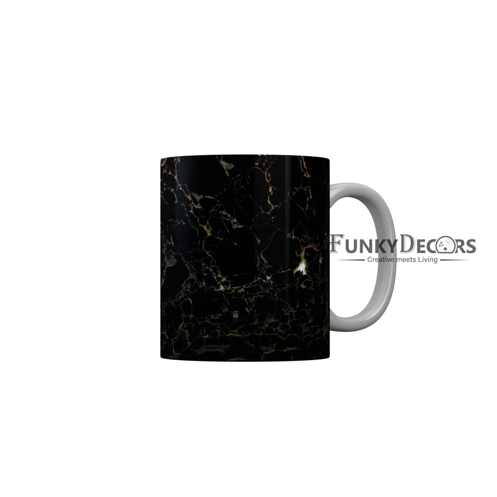 FunkyDecors Black Marble Pattern Ceramic Coffee Mug