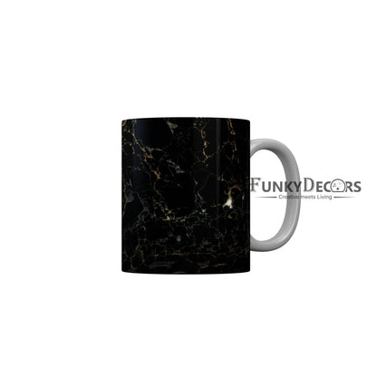 FunkyDecors Black Marble Pattern Ceramic Coffee Mug