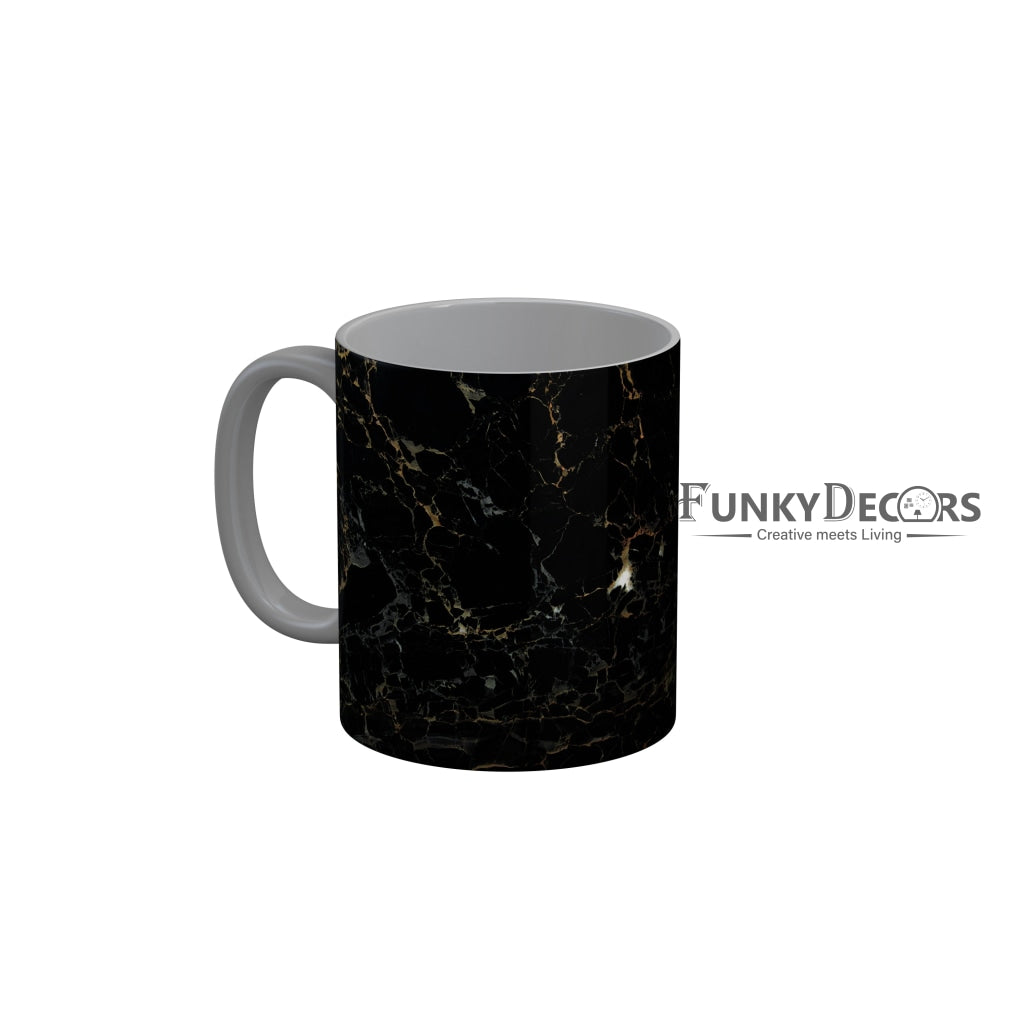 FunkyDecors Black Marble Pattern Ceramic Coffee Mug