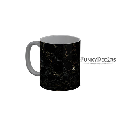 FunkyDecors Black Marble Pattern Ceramic Coffee Mug