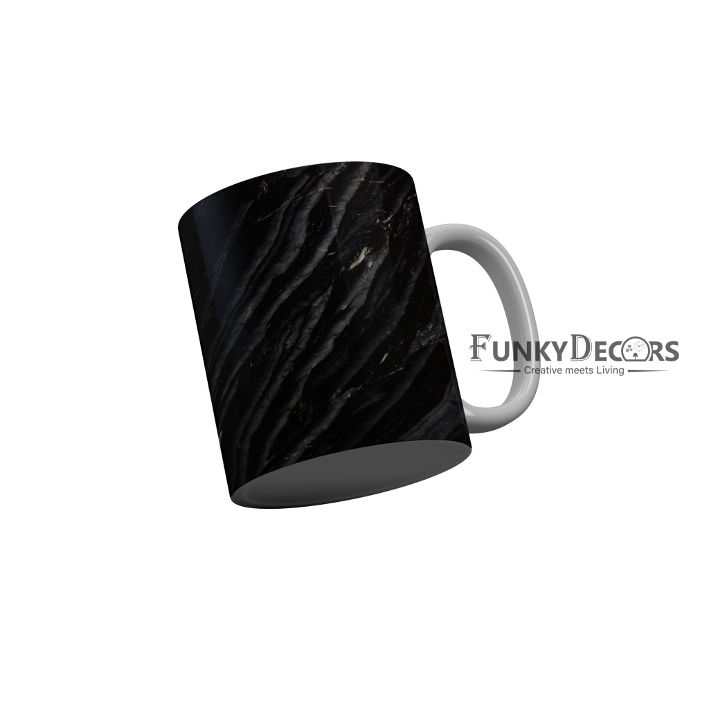 FunkyDecors Black Marble Pattern Ceramic Coffee Mug
