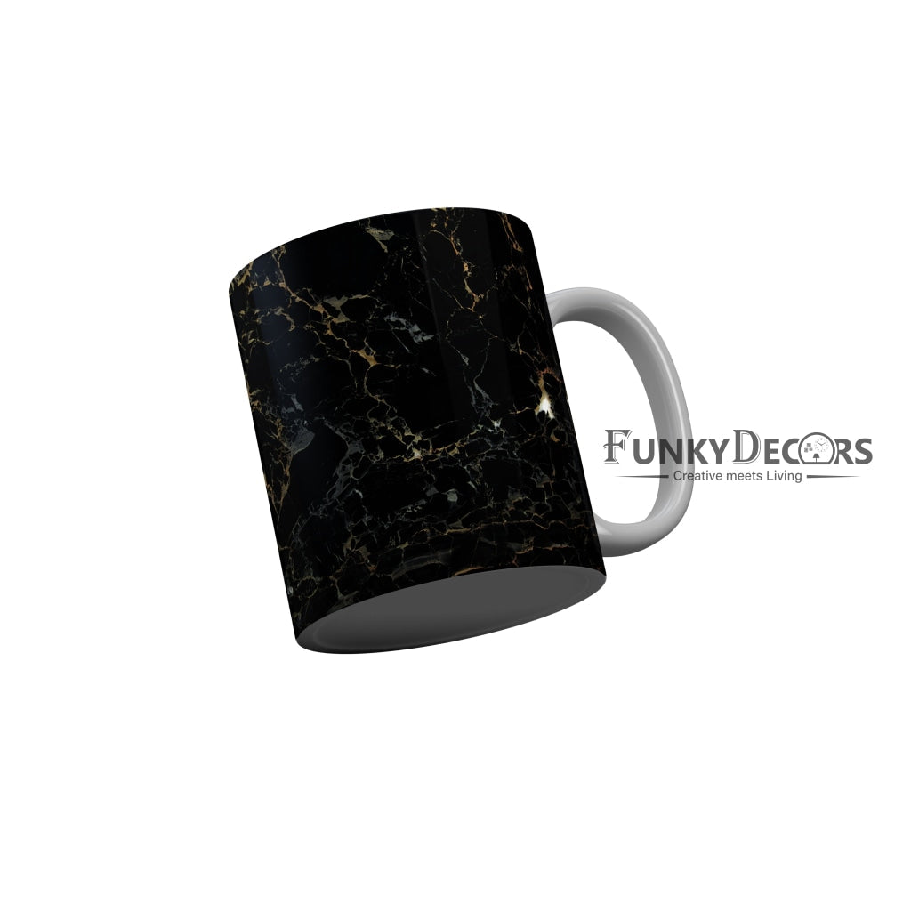 FunkyDecors Black Marble Pattern Ceramic Coffee Mug