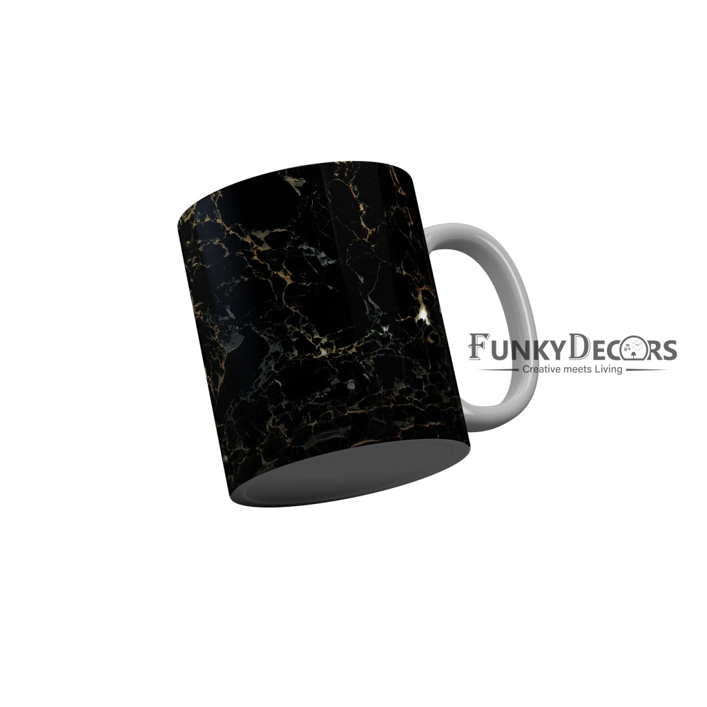 FunkyDecors Black Marble Pattern Ceramic Coffee Mug