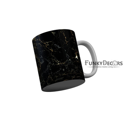 FunkyDecors Black Marble Pattern Ceramic Coffee Mug