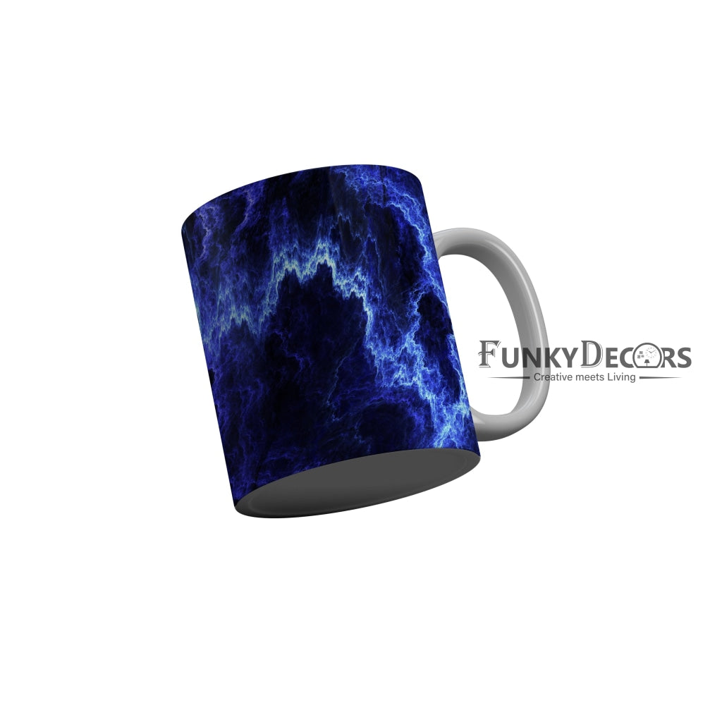 FunkyDecors Blue Marble Pattern Ceramic Coffee Mug