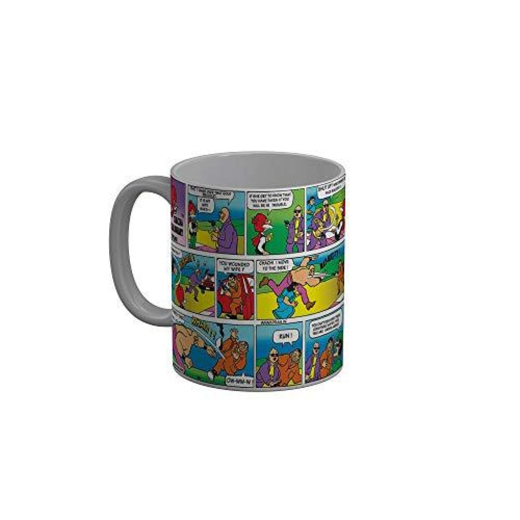 Funkydecors Chacha Choudhary Comic Cartoon Ceramic Mug 350 Ml Multicolor Mugs