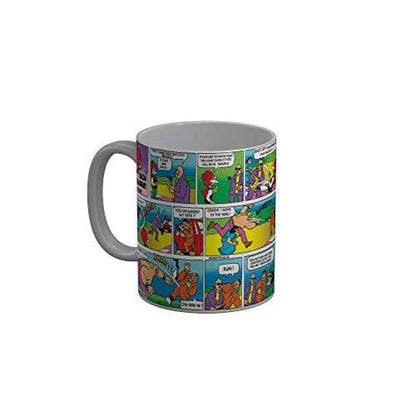 Funkydecors Chacha Choudhary Comic Cartoon Ceramic Mug 350 Ml Multicolor Mugs