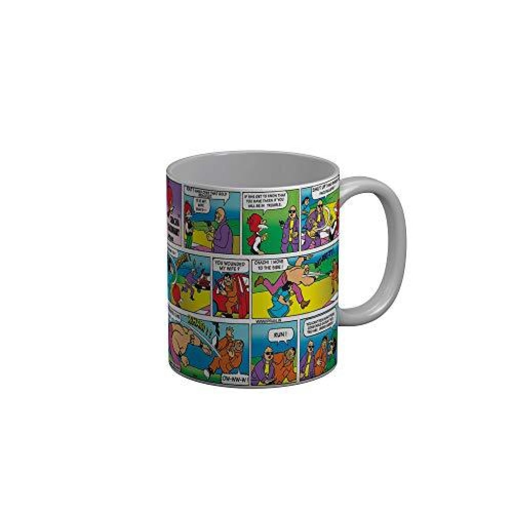 Funkydecors Chacha Choudhary Comic Cartoon Ceramic Mug 350 Ml Multicolor Mugs