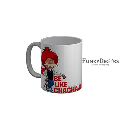 Funkydecors Chacha Choudhary Comic Cartoon Ceramic Mug 350 Ml Multicolor Mugs