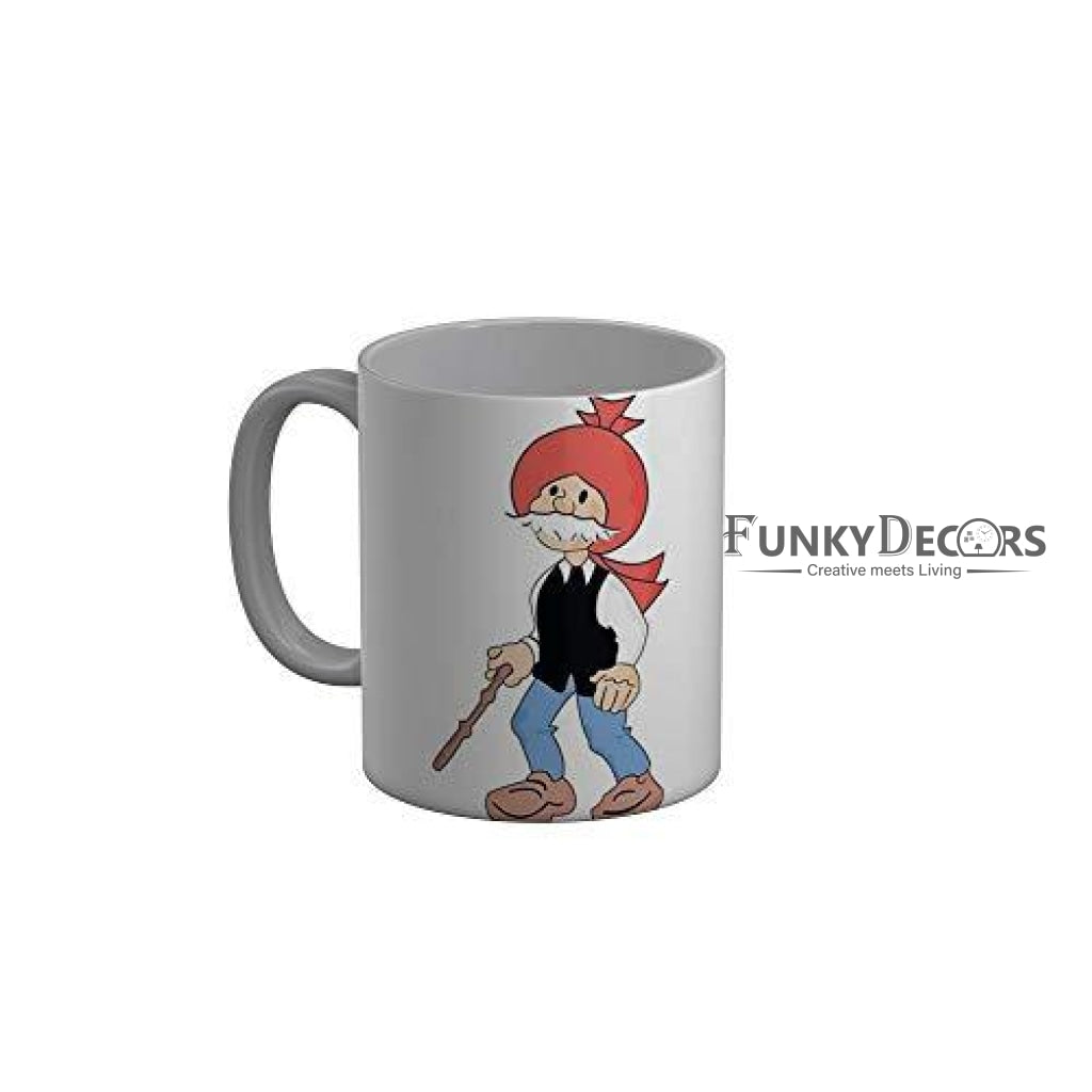 Funkydecors Chacha Choudhary Comic Cartoon Ceramic Mug 350 Ml Multicolor Mugs