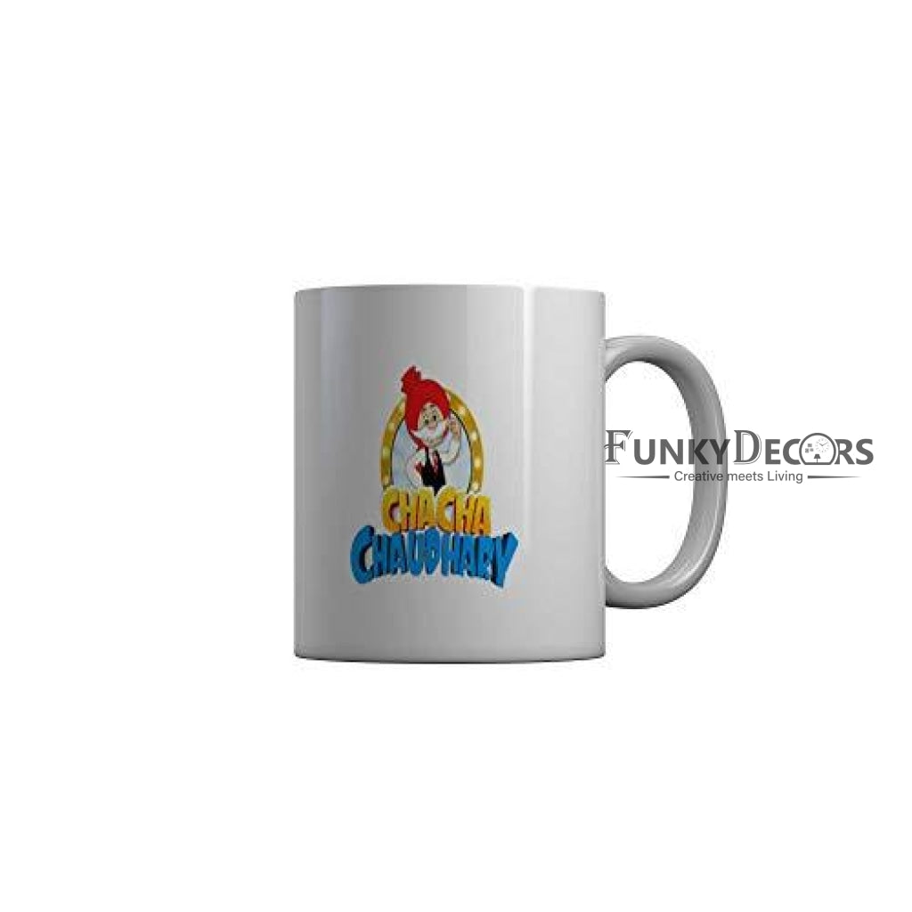 Funkydecors Chacha Choudhary Comic Cartoon Ceramic Mug 350 Ml Multicolor Mugs