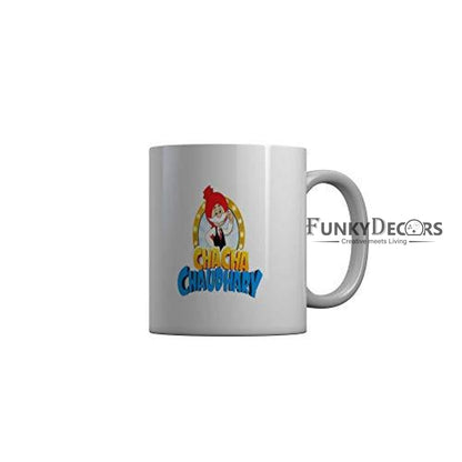 Funkydecors Chacha Choudhary Comic Cartoon Ceramic Mug 350 Ml Multicolor Mugs