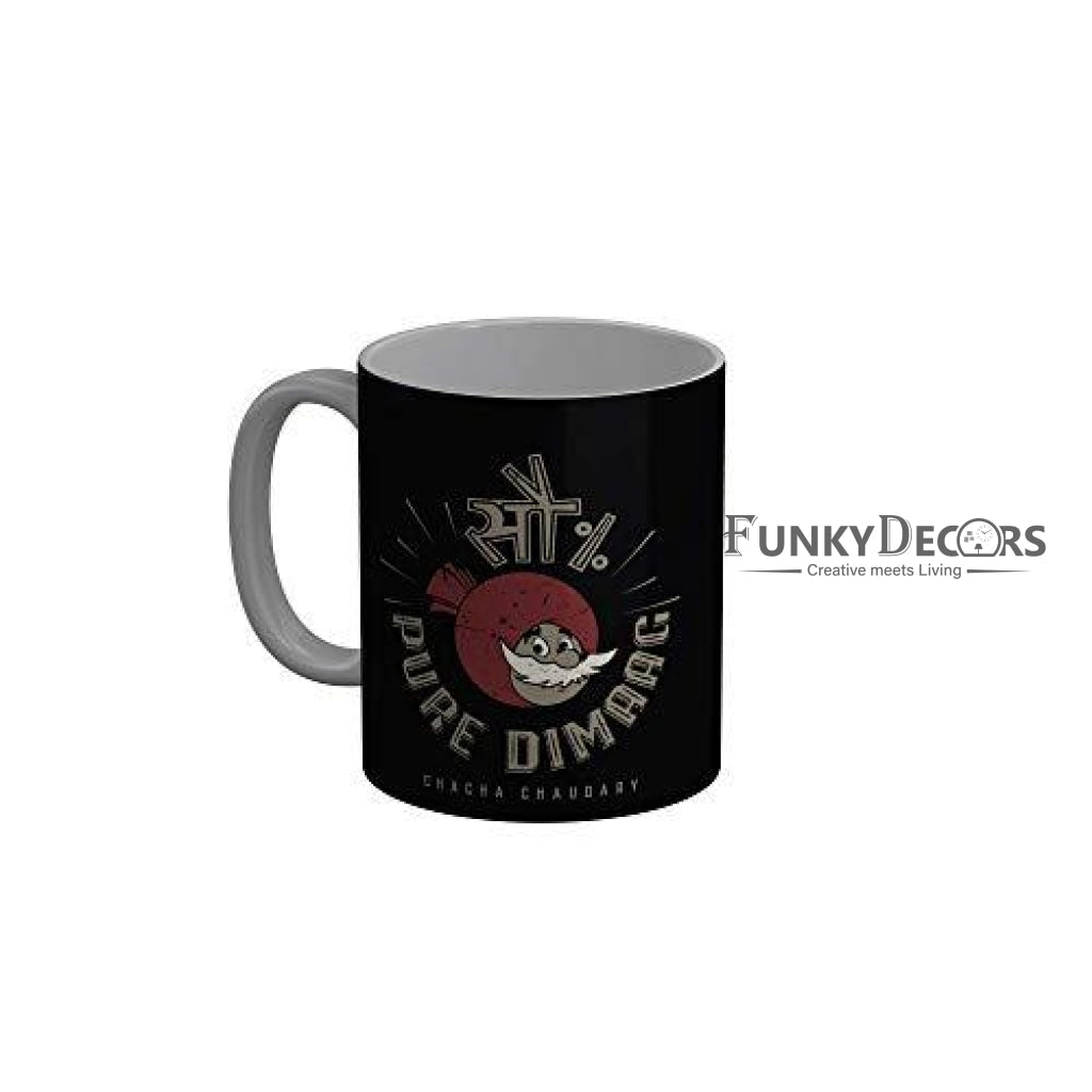 Funkydecors Chacha Choudhary Comic Cartoon Ceramic Mug 350 Ml Multicolor Mugs