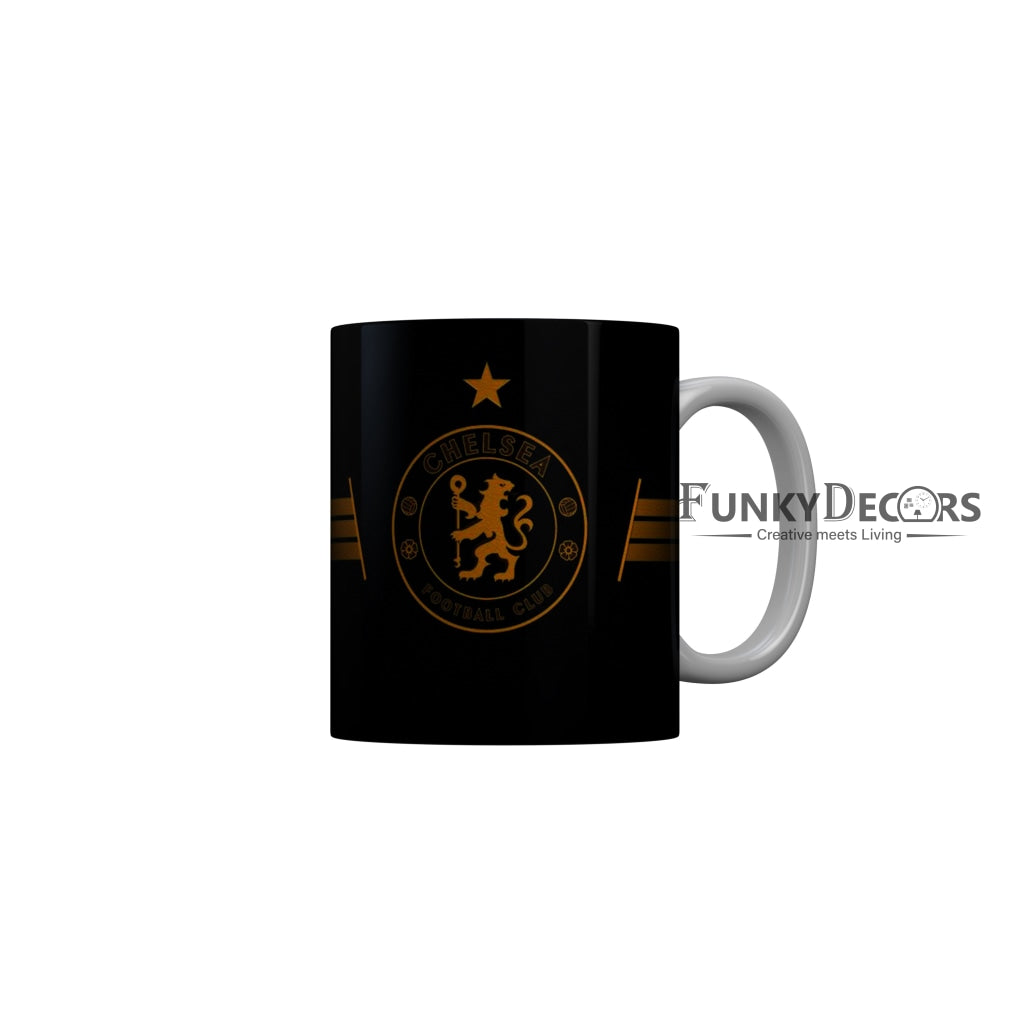 FunkyDecors Chelsea Football Club Black Ceramic Coffee Mug