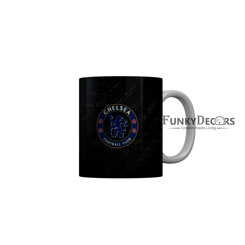 FunkyDecors Chelsea Football Club Black Ceramic Coffee Mug