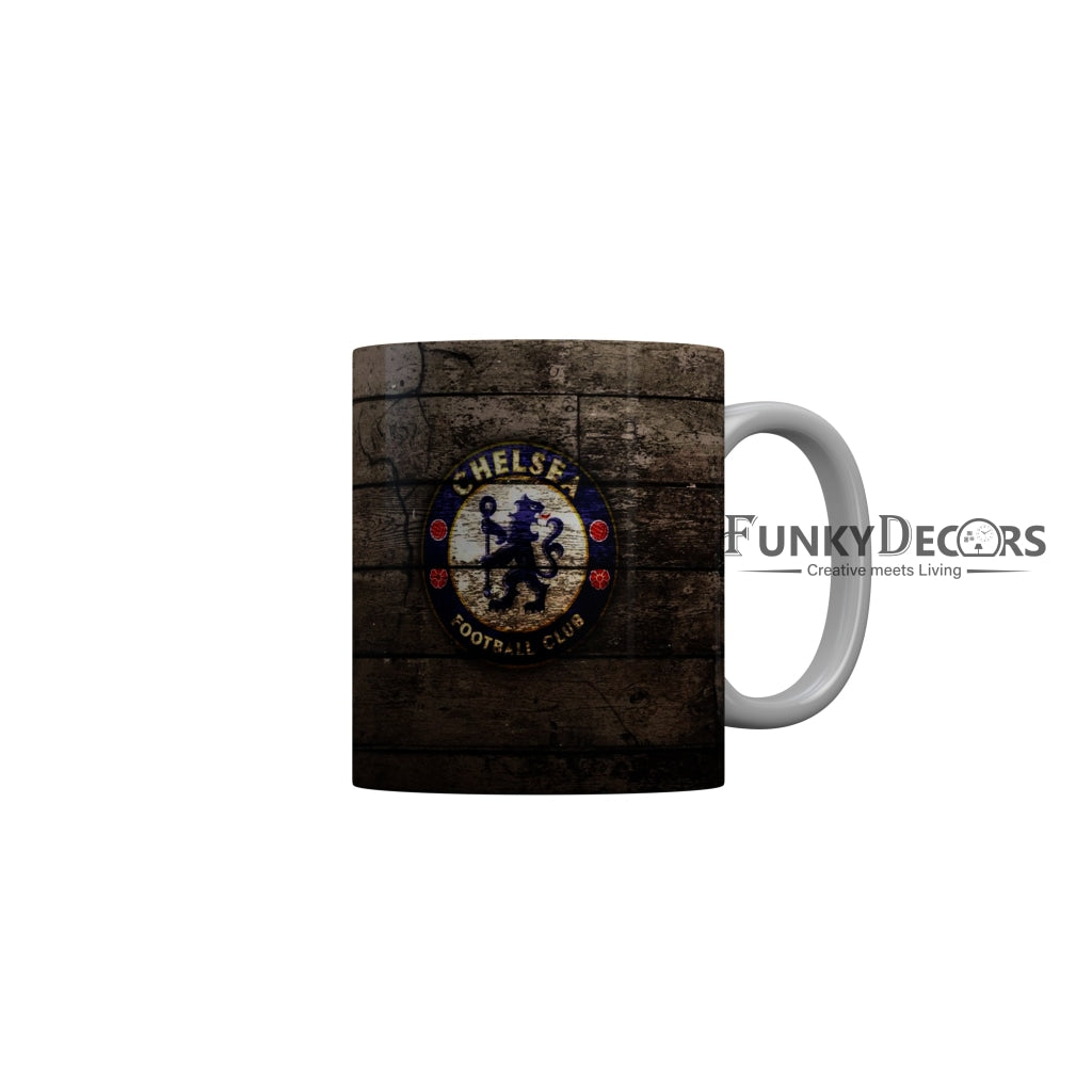 FunkyDecors Chelsea Football Club Wooden Pattern Ceramic Coffee Mug