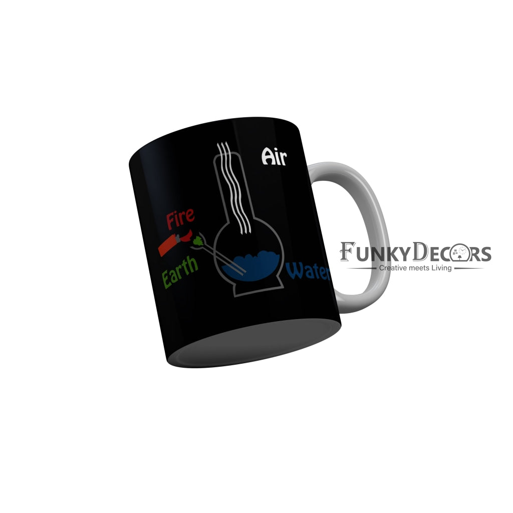 FunkyDecors Chemical Solution Black Quotes Ceramic Coffee Mug, 350 ml