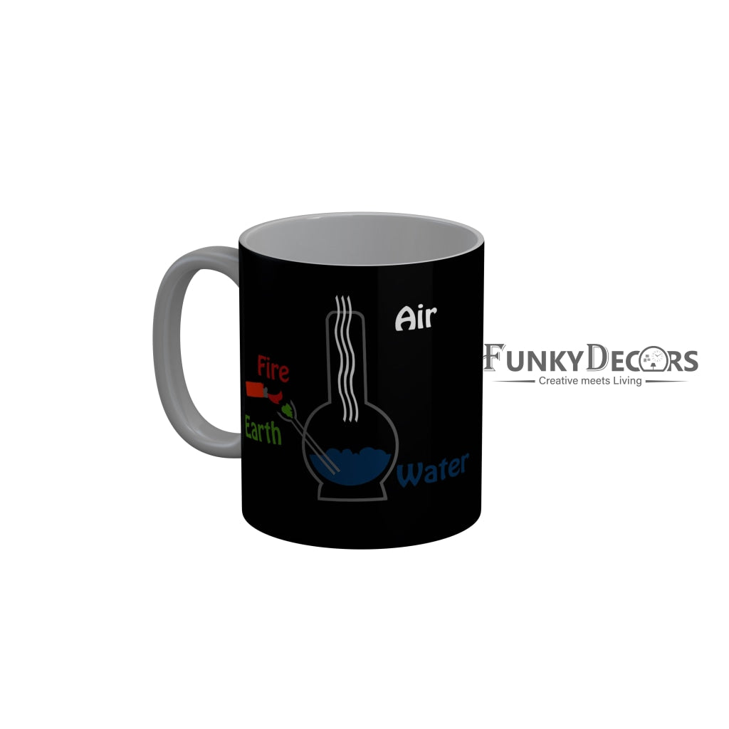 FunkyDecors Chemical Solution Black Quotes Ceramic Coffee Mug, 350 ml