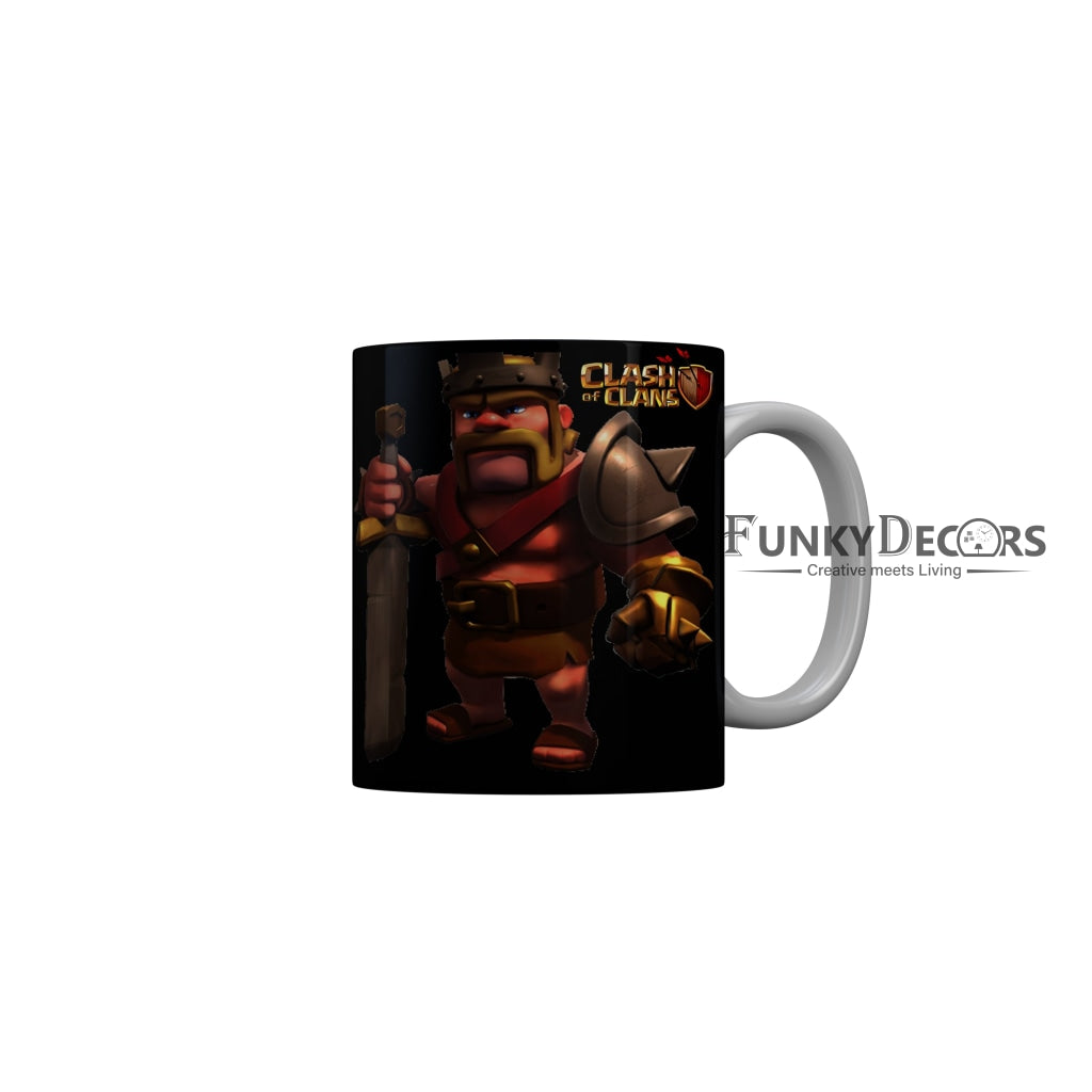 FunkyDecors Clash of Clans Black Ceramic Coffee Mug, 350 ml