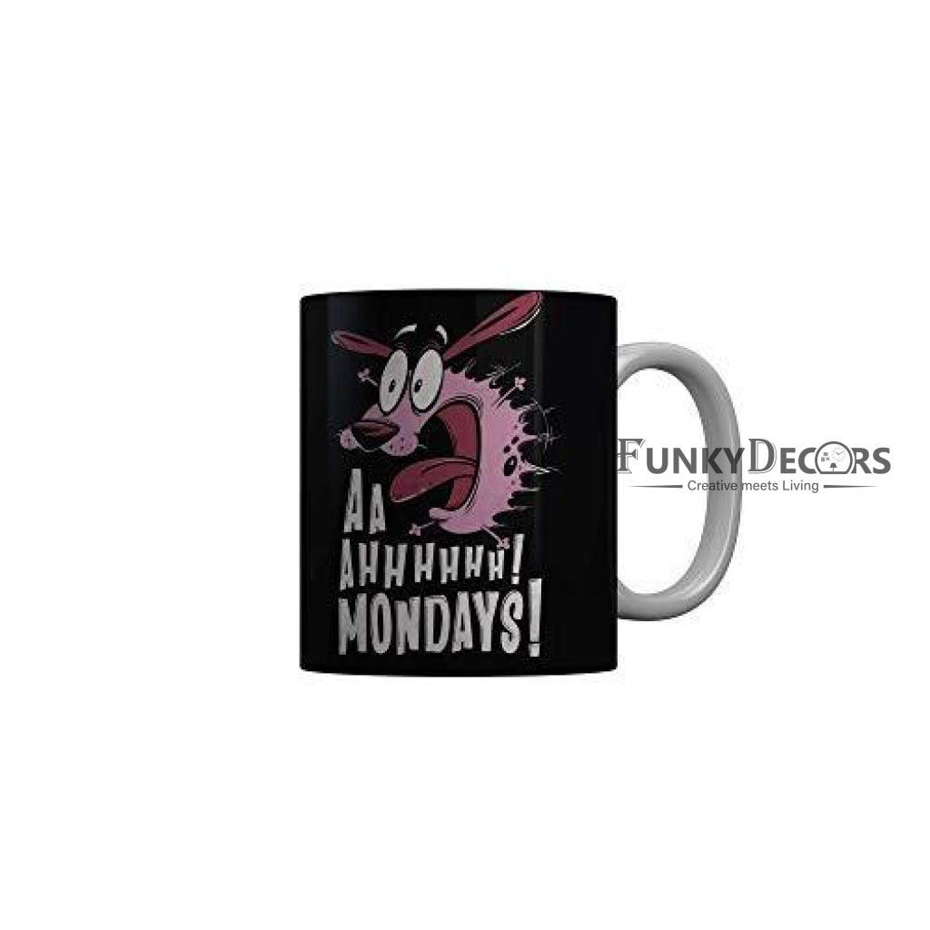 Funkydecors Courage The Cowardly Dog Cartoon Ceramic Mug 350 Ml Multicolor Mugs