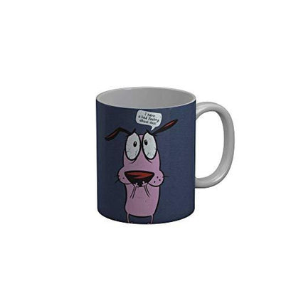 Funkydecors Courage The Cowardly Dog Cartoon Ceramic Mug 350 Ml Multicolor Mugs