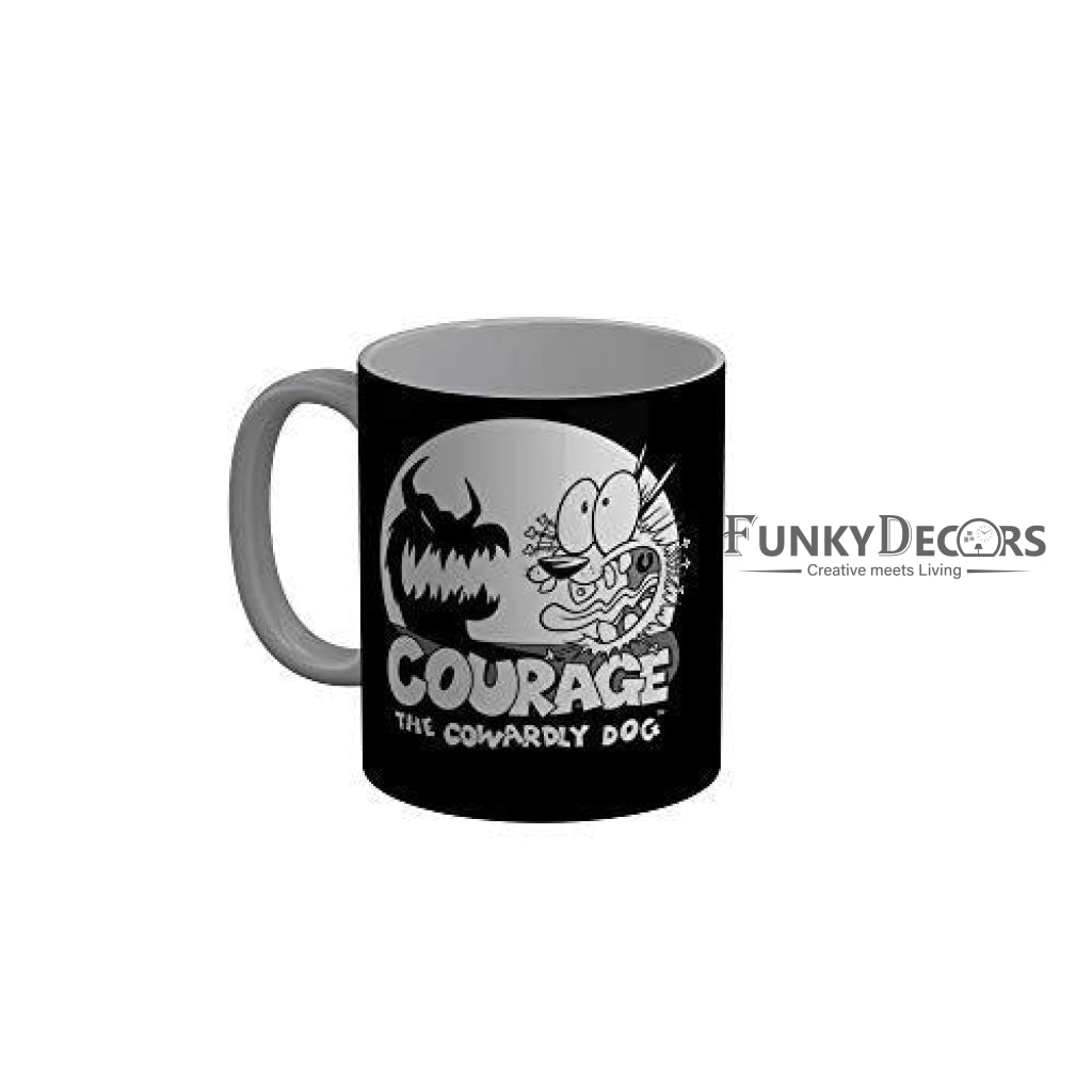Funkydecors Courage The Cowardly Dog Cartoon Ceramic Mug 350 Ml Multicolor Mugs