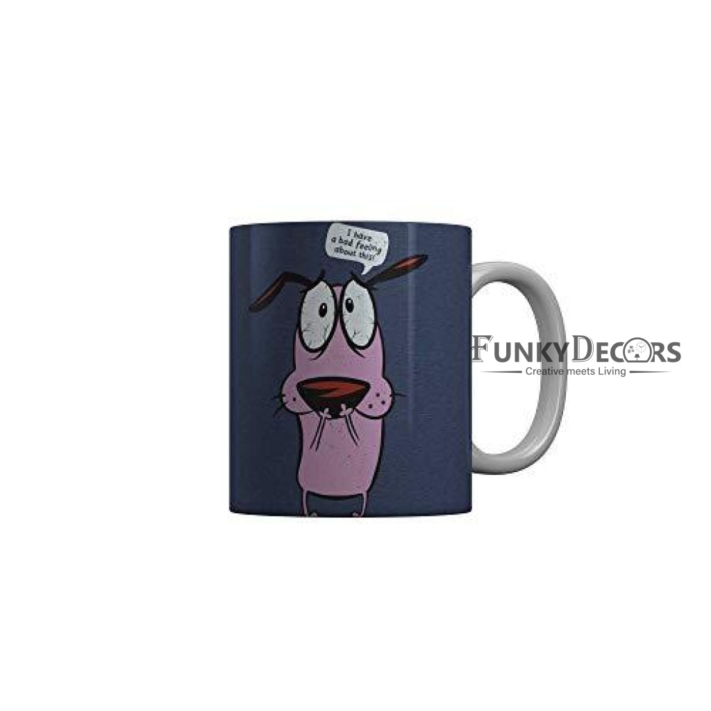 Funkydecors Courage The Cowardly Dog Cartoon Ceramic Mug 350 Ml Multicolor Mugs