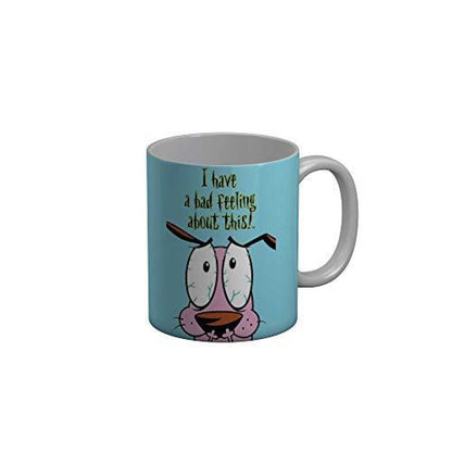 Funkydecors Courage The Cowardly Dog Cartoon Ceramic Mug 350 Ml Multicolor Mugs