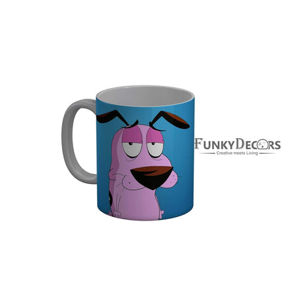 Funkydecors Courage The Cowardly Dog Cartoon Ceramic Mug 350 Ml Multicolor Mugs