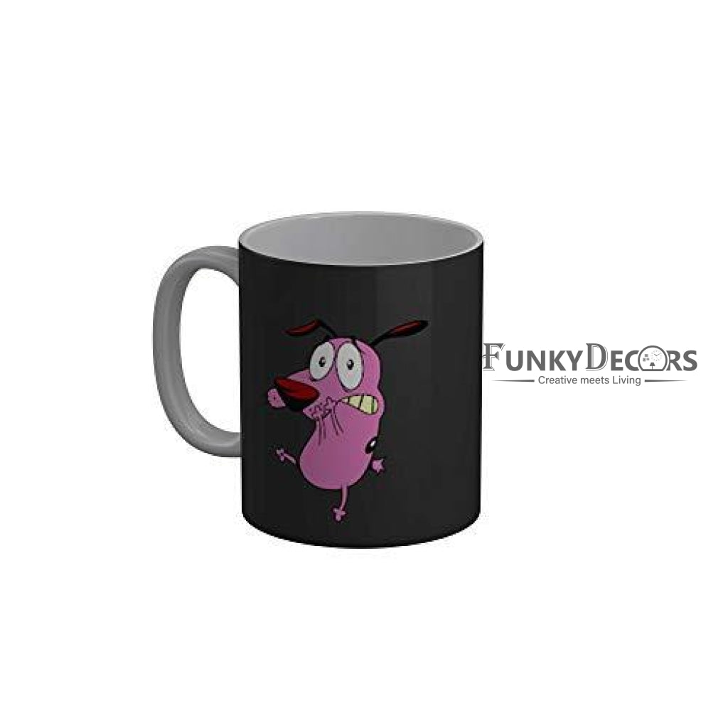 Funkydecors Courage The Cowardly Dog Cartoon Ceramic Mug 350 Ml Multicolor Mugs