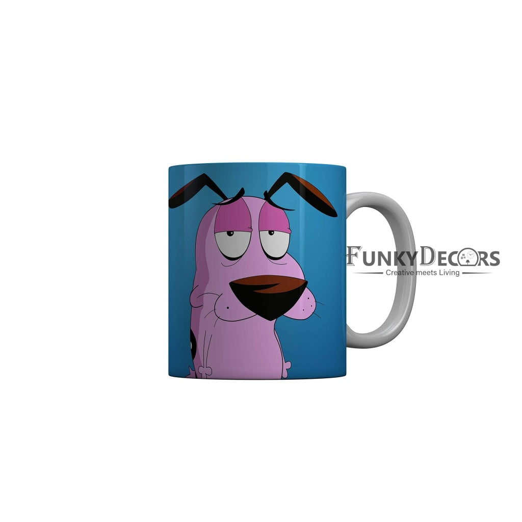 Funkydecors Courage The Cowardly Dog Cartoon Ceramic Mug 350 Ml Multicolor Mugs