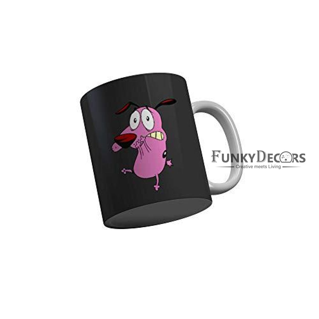 Funkydecors Courage The Cowardly Dog Cartoon Ceramic Mug 350 Ml Multicolor Mugs