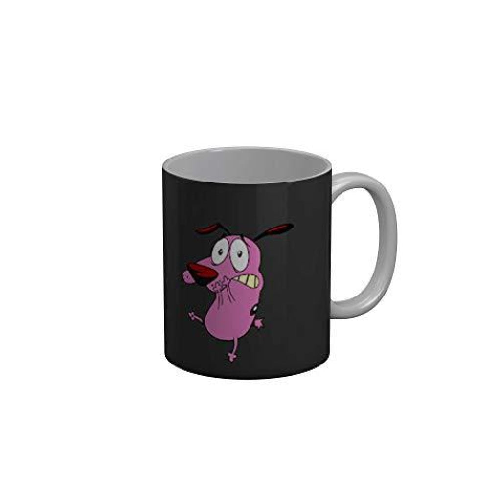 Funkydecors Courage The Cowardly Dog Cartoon Ceramic Mug 350 Ml Multicolor Mugs