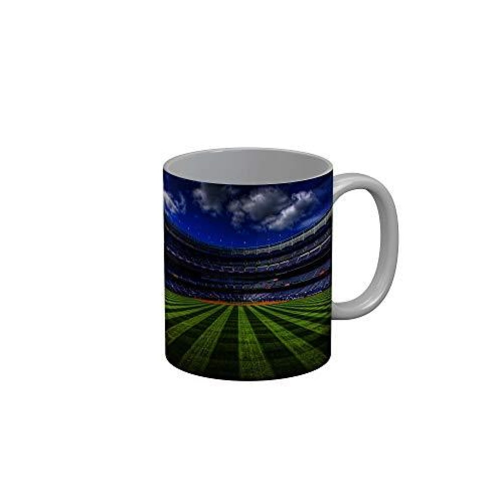 Funkydecors Cricket Stadium Ceramic Mug 350 Ml Multicolor Mugs
