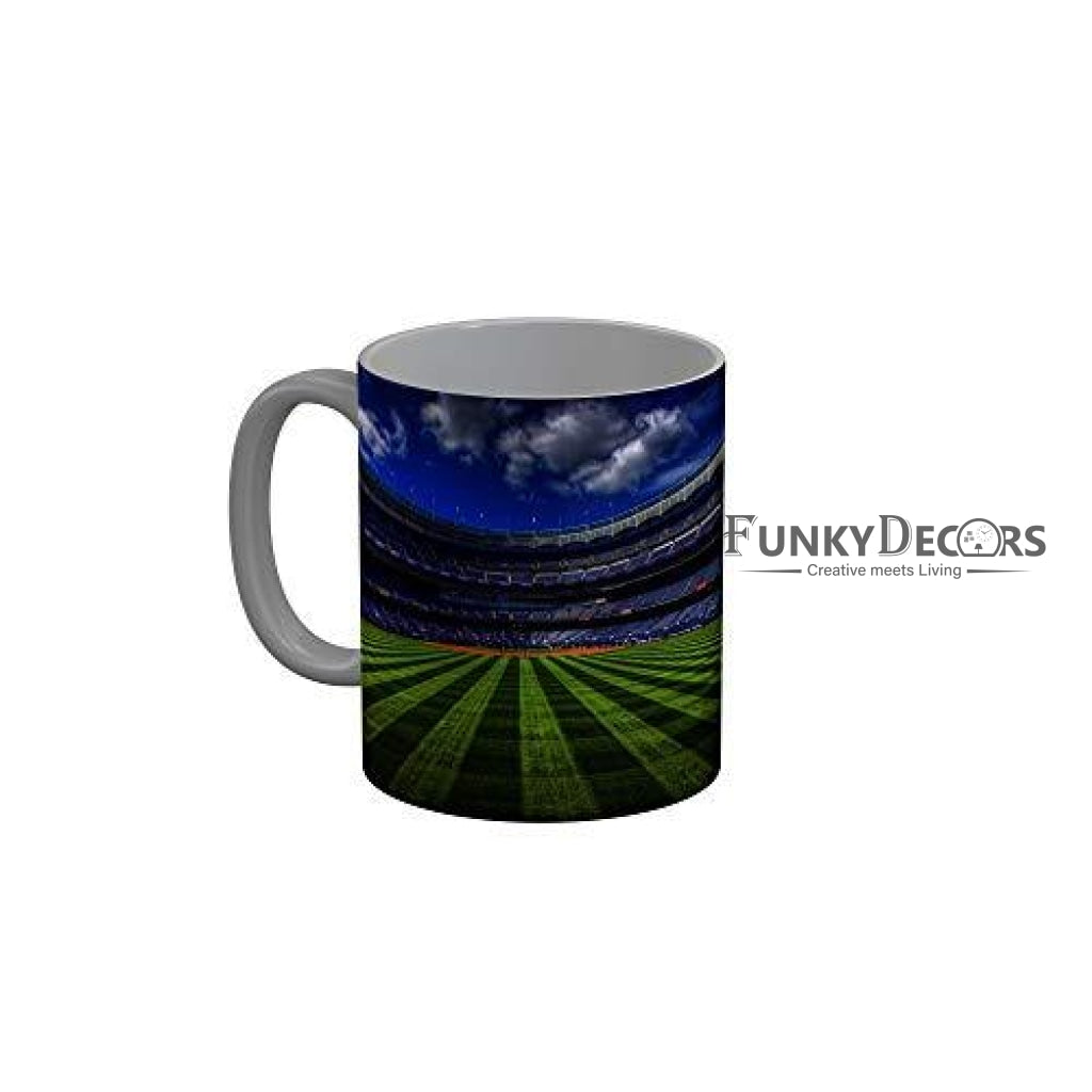 Funkydecors Cricket Stadium Ceramic Mug 350 Ml Multicolor Mugs