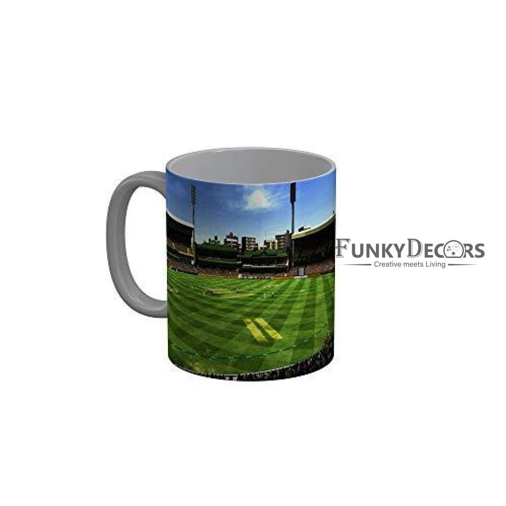 Funkydecors Cricket Stadium Ceramic Mug 350 Ml Multicolor Mugs