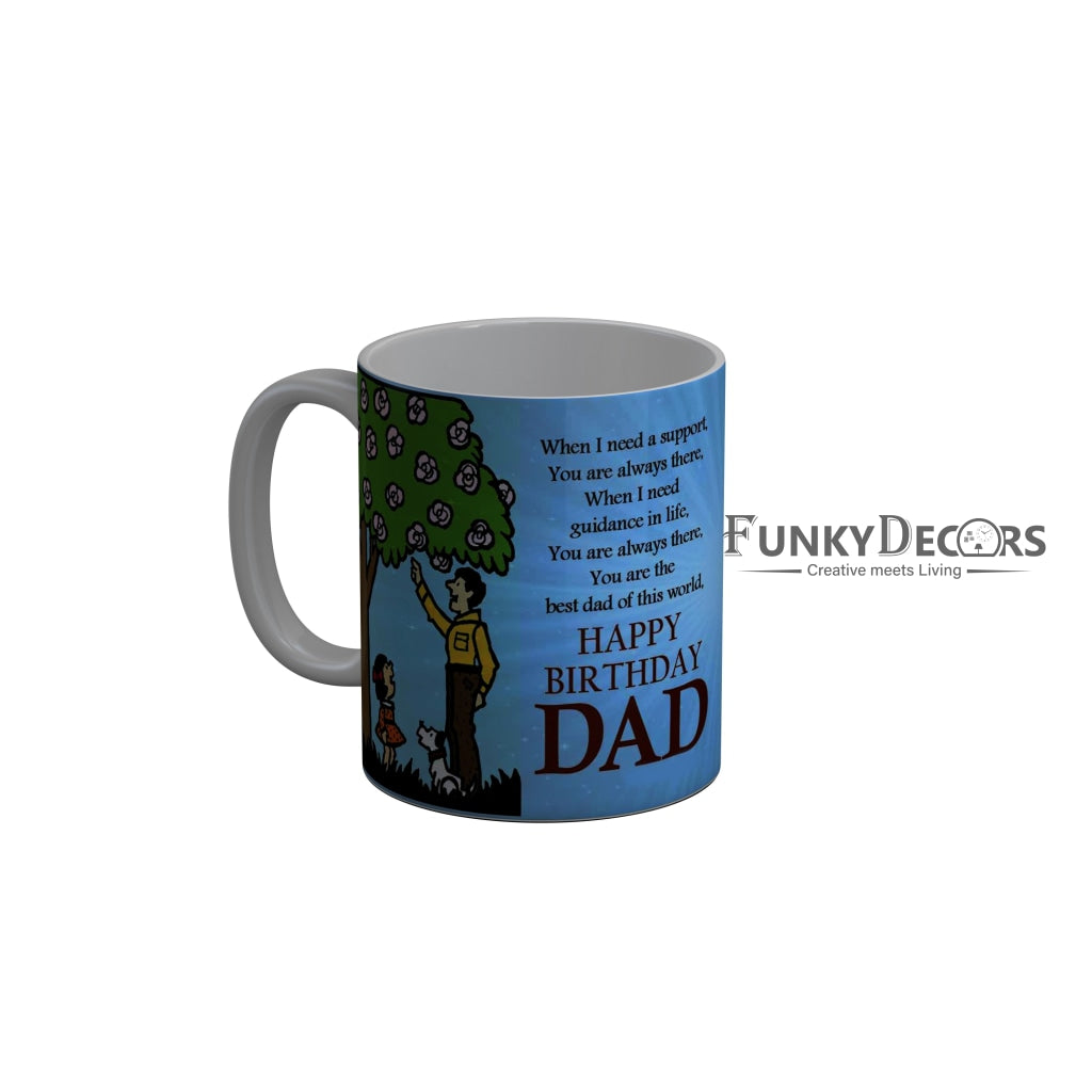 FunkyDecors Dad Birthday Father Day World Greatest Dad Ceramic Coffee Mug