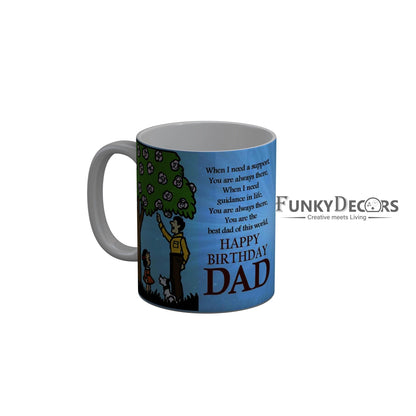 FunkyDecors Dad Birthday Father Day World Greatest Dad Ceramic Coffee Mug