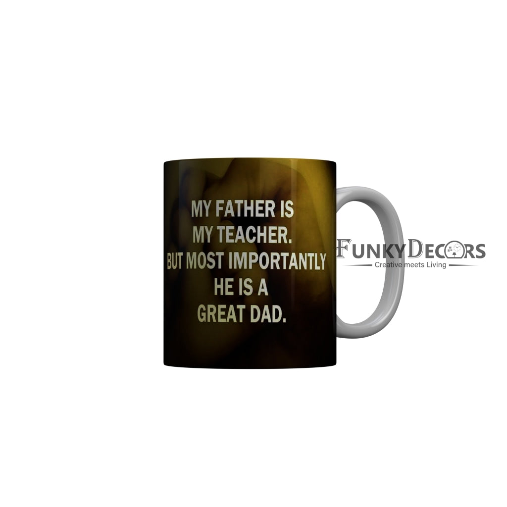 FunkyDecors Dad Birthday Father Day World Greatest Dad Ceramic Coffee Mug