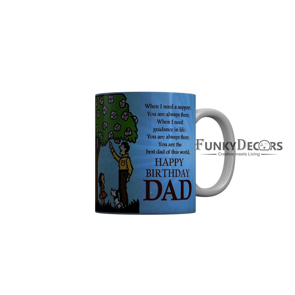 FunkyDecors Dad Birthday Father Day World Greatest Dad Ceramic Coffee Mug