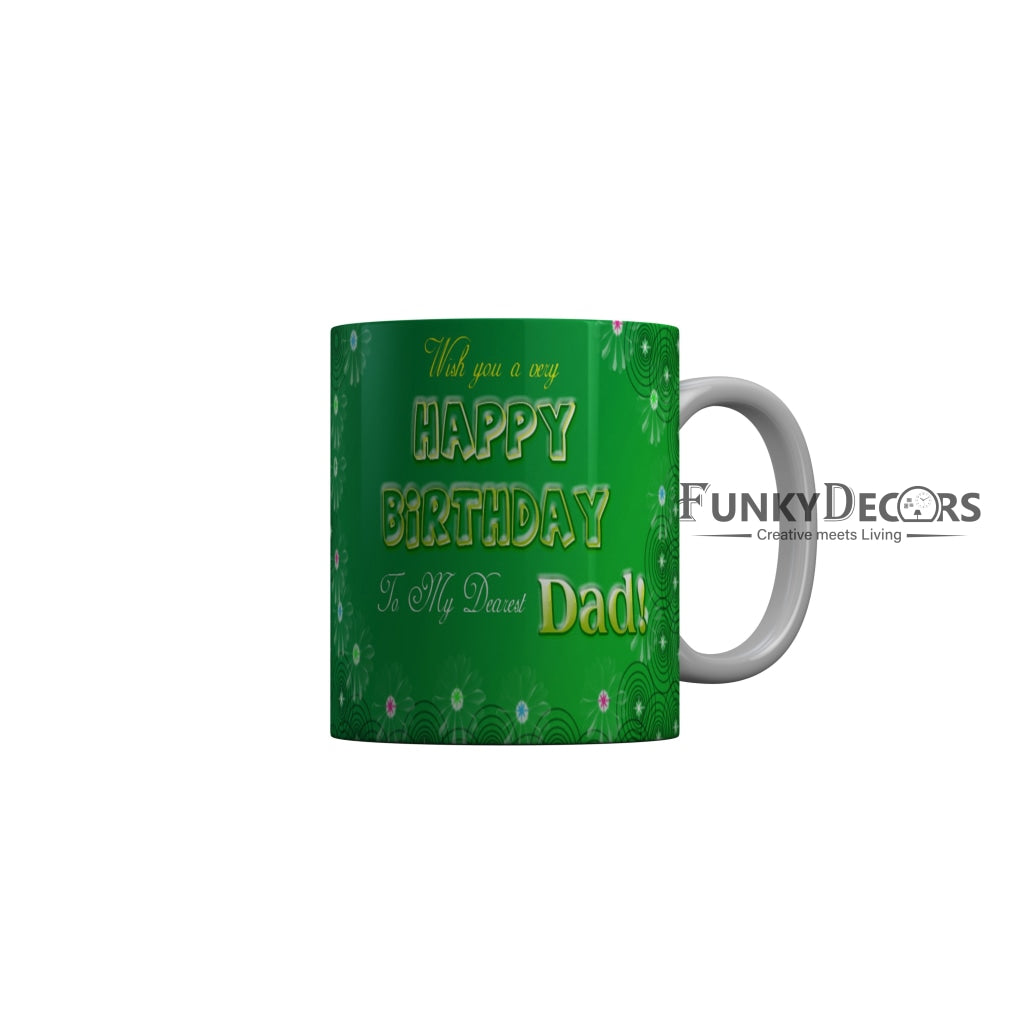 FunkyDecors Dad Birthday Father Day World Greatest Dad Ceramic Coffee Mug