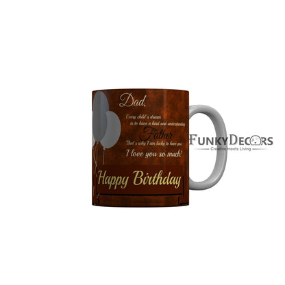 FunkyDecors Dad Birthday Father Day World Greatest Dad Ceramic Coffee Mug