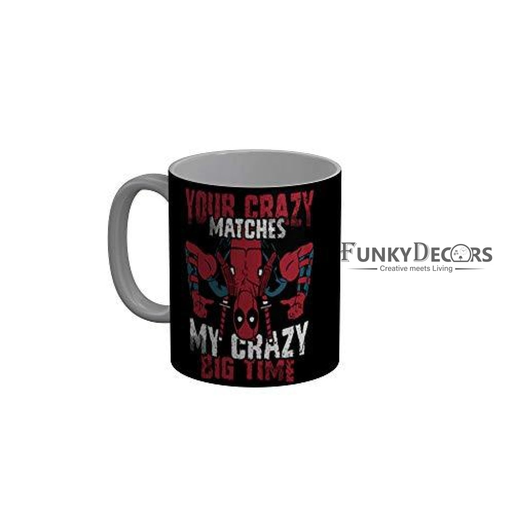 Funkydecors Deadpool Cartoon Ceramic Mug 350 Ml Multicolor Mugs
