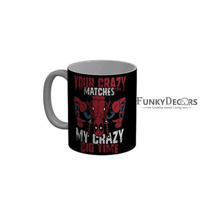 Funkydecors Deadpool Cartoon Ceramic Mug 350 Ml Multicolor Mugs