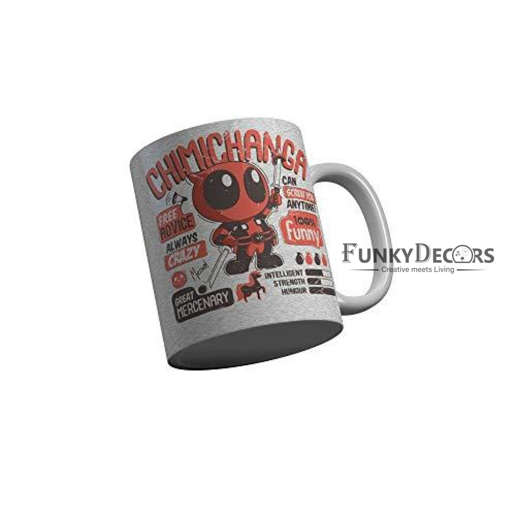 Funkydecors Deadpool Cartoon Ceramic Mug 350 Ml Multicolor Mugs