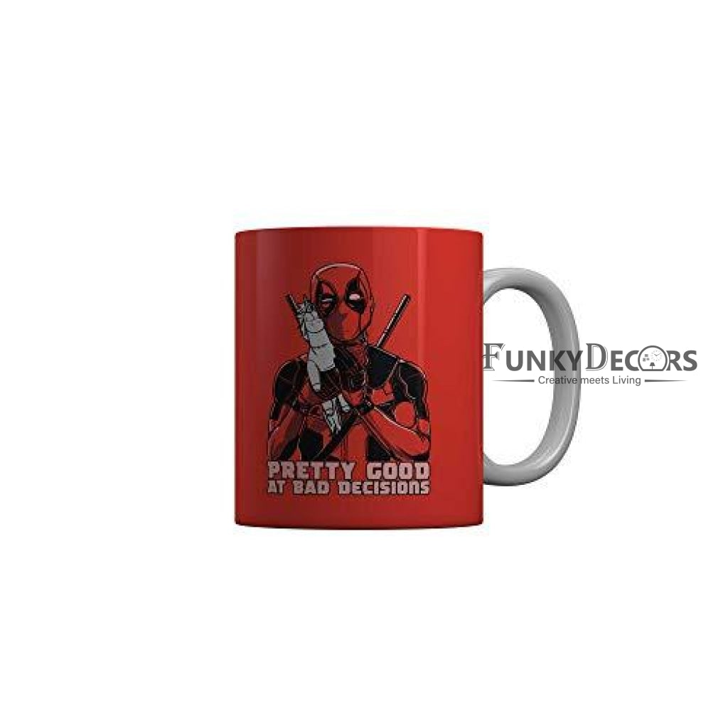 Funkydecors Deadpool Cartoon Ceramic Mug 350 Ml Multicolor Mugs