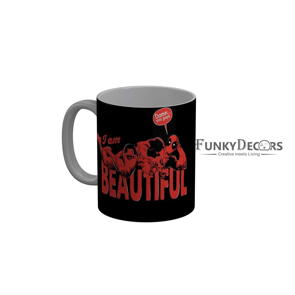 Funkydecors Deadpool Cartoon Ceramic Mug 350 Ml Multicolor Mugs