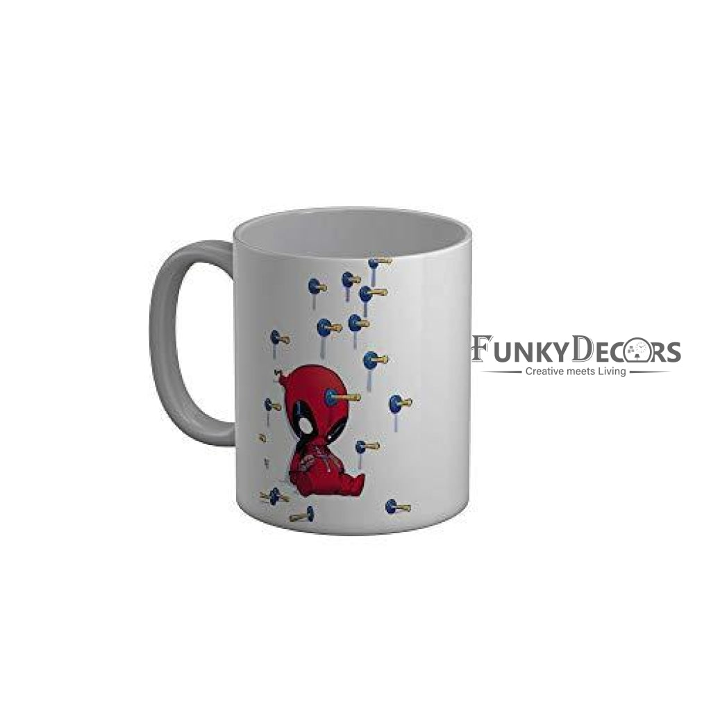 Funkydecors Deadpool Cartoon Ceramic Mug 350 Ml Multicolor Mugs